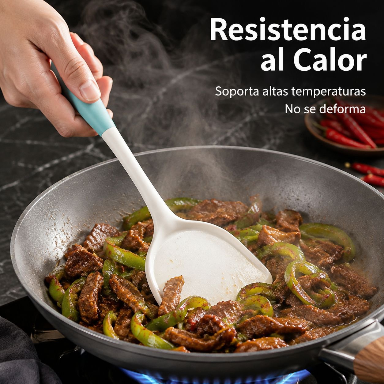 Espátula de silicona apta para uso alimentario