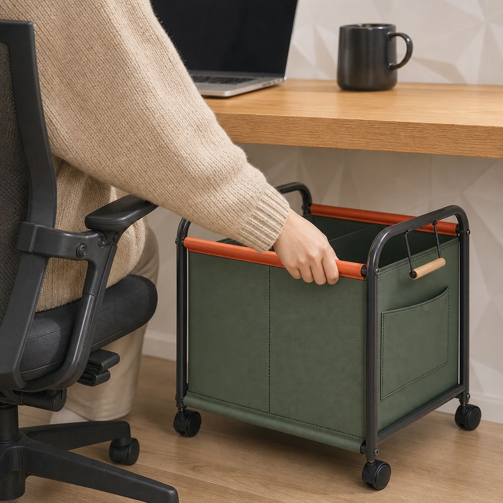 Easy installation under-table storage organizer