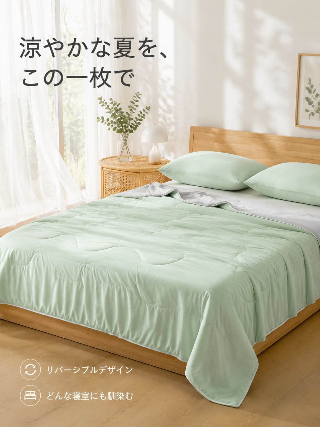 洗濯機で洗えるアイスシルク掛け布団