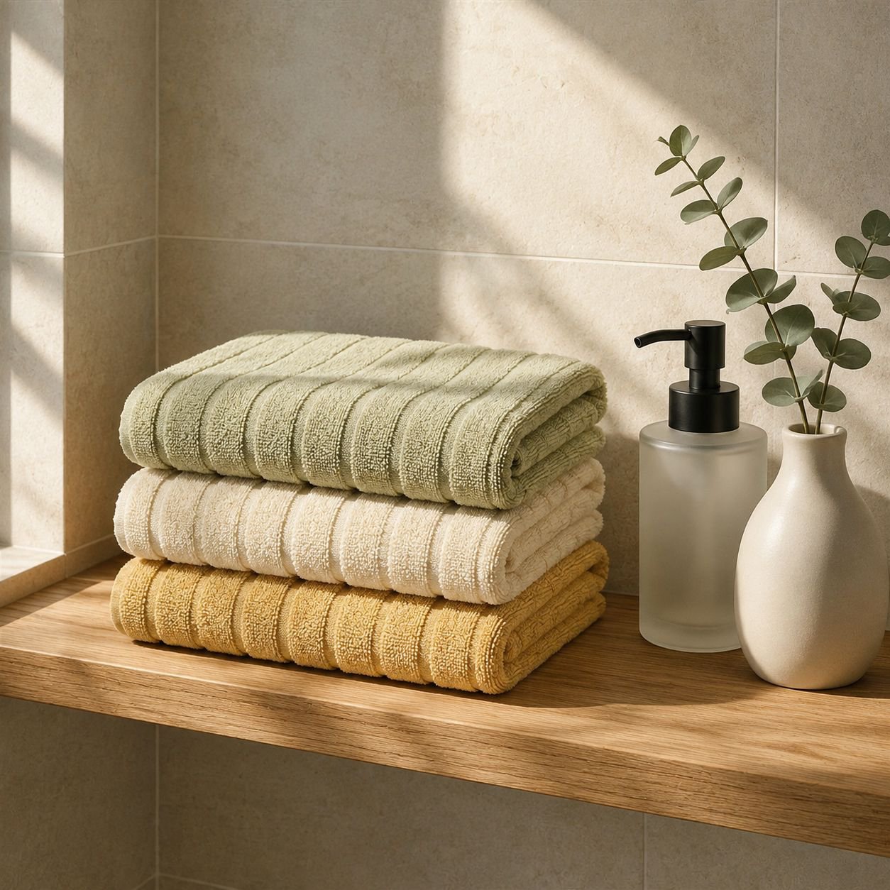 Durable Long-Staple Cotton Solid Color Bathroom Towel