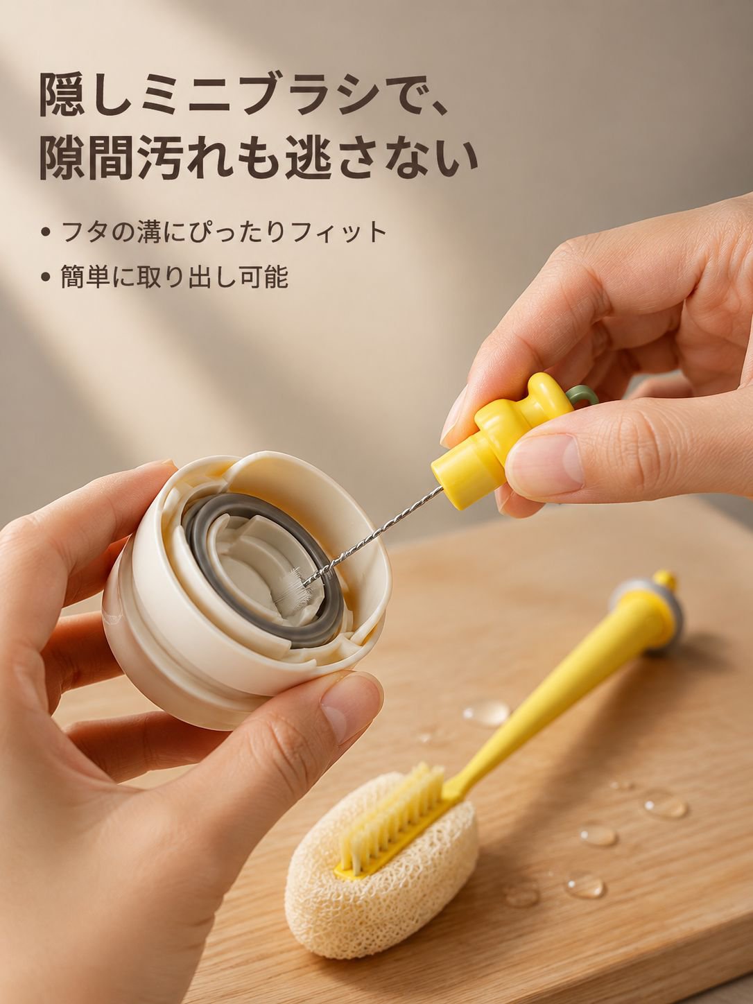 トリプルシャンク水コップ洗浄ブラシ
