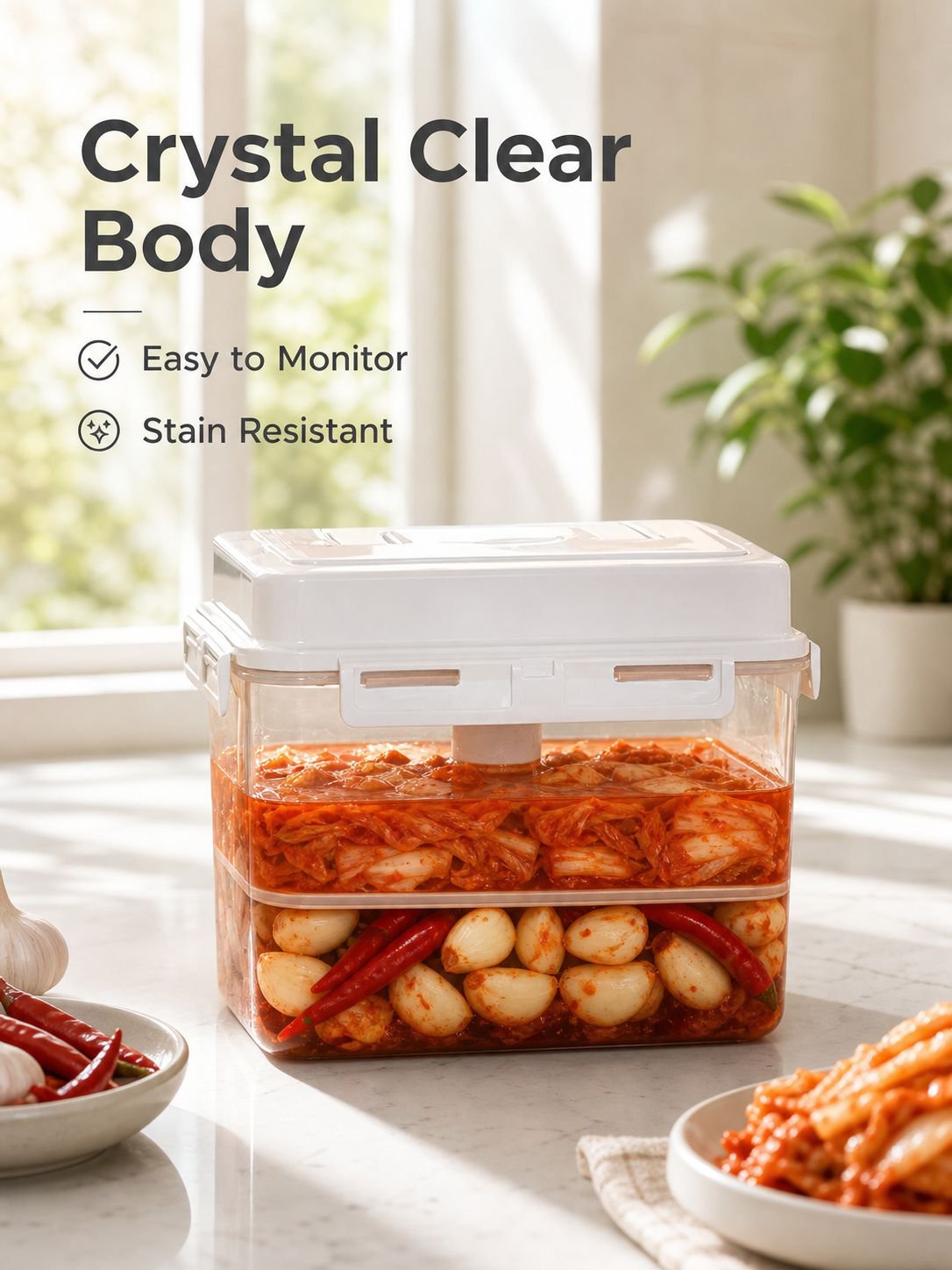Food-Grade Press-Type Pickling Jar, Large-Capacity Kitchen Storage Container