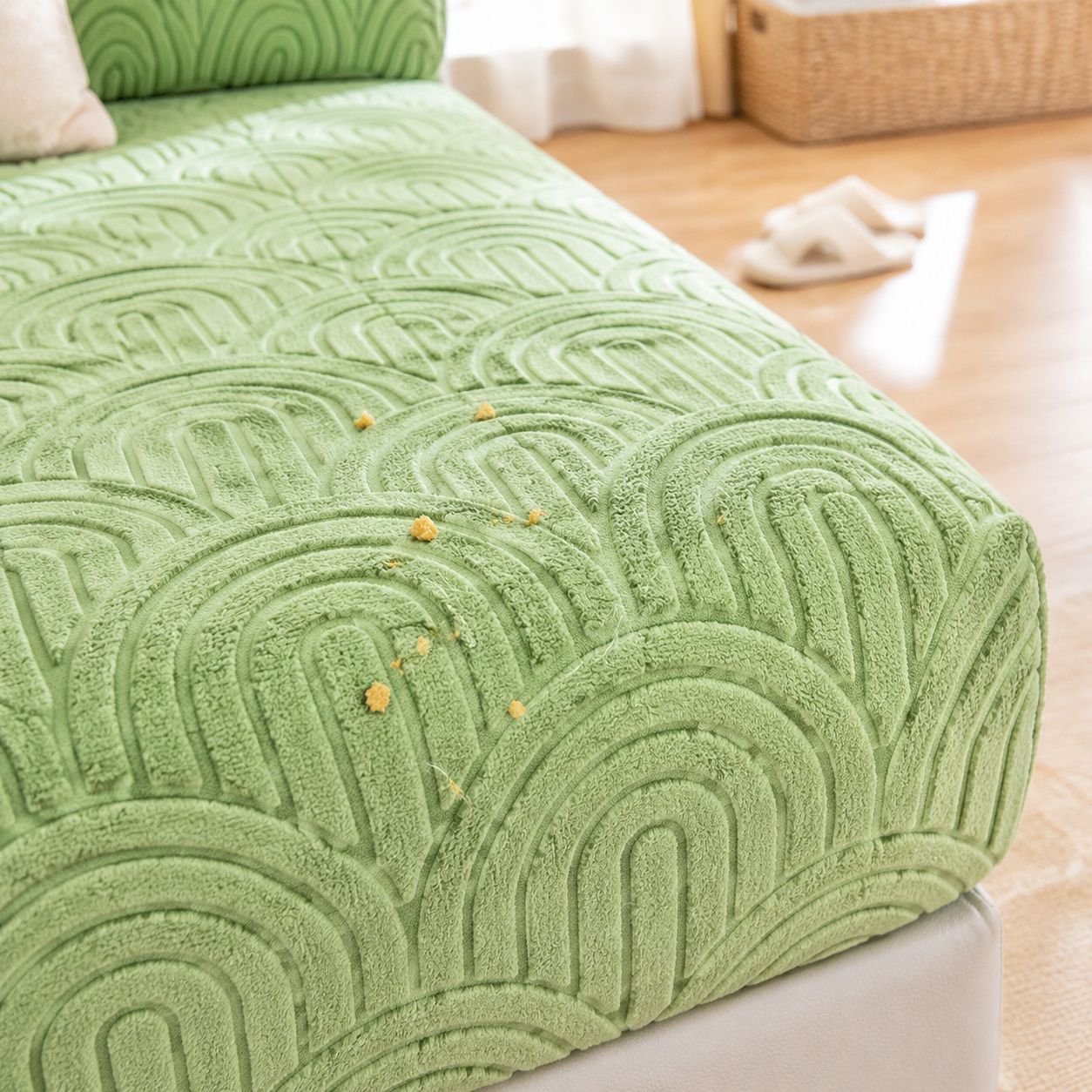 Washable sofa slipcover for easy cleaning and maintenance