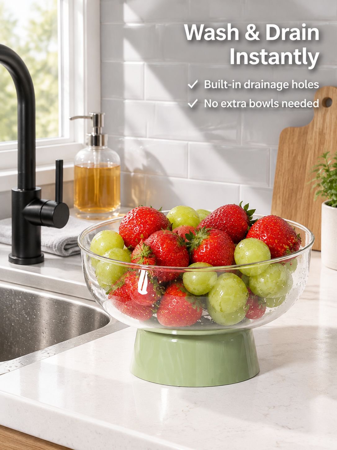 Household fruit draining bowl