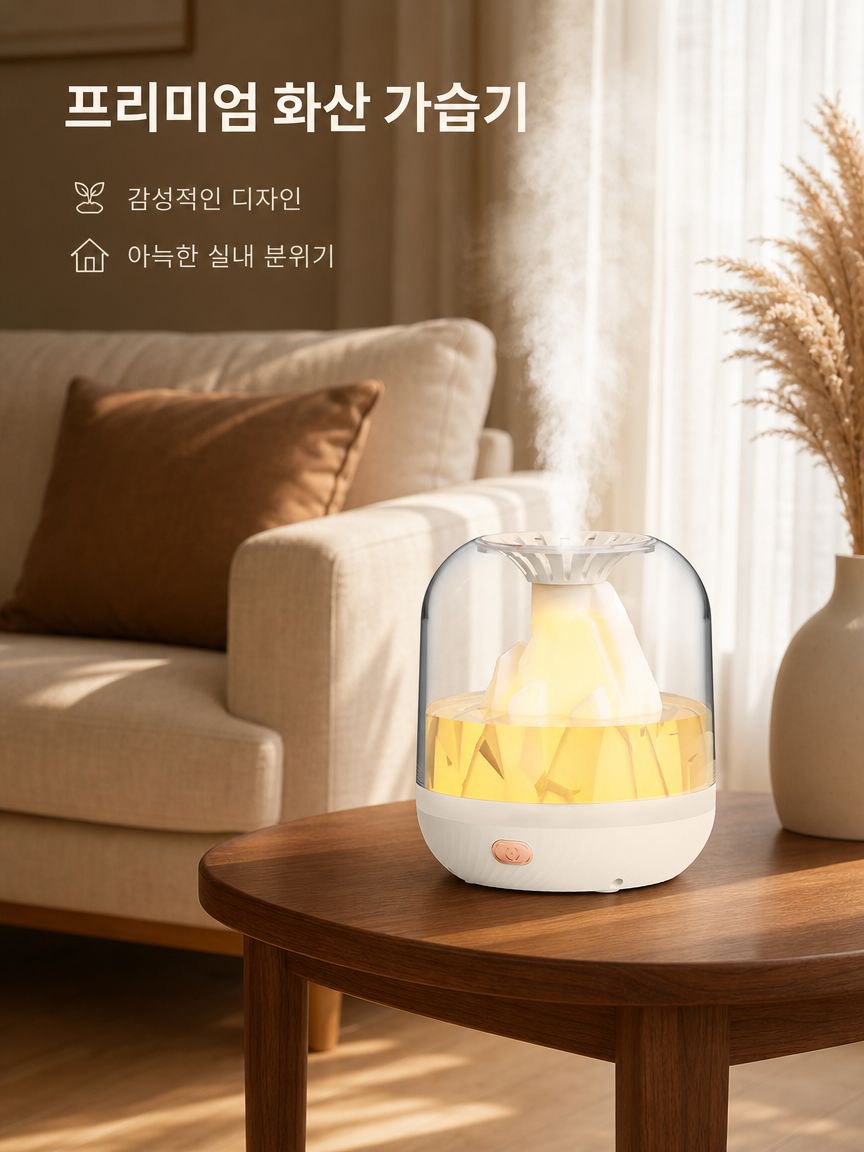 대용량 화산 모양 가습기