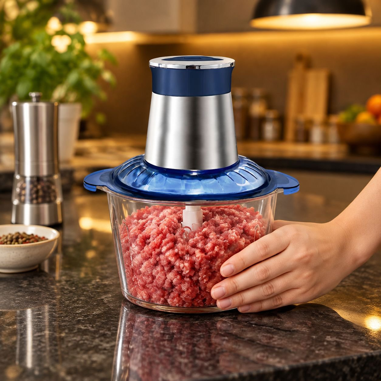 Small Electric Vegetable Meat Grinder Food Processor for Kitchen