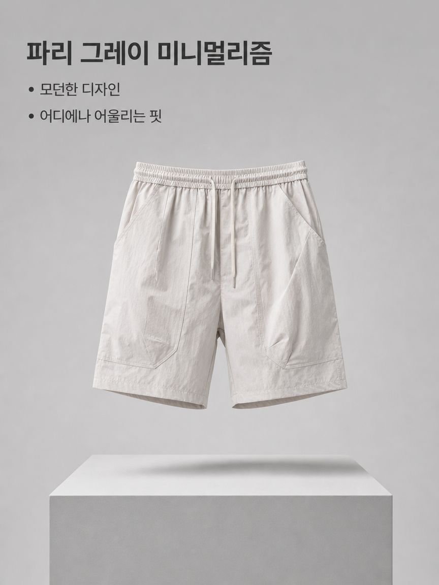 얇고 주름진 허리 밴딩 오부 팬츠