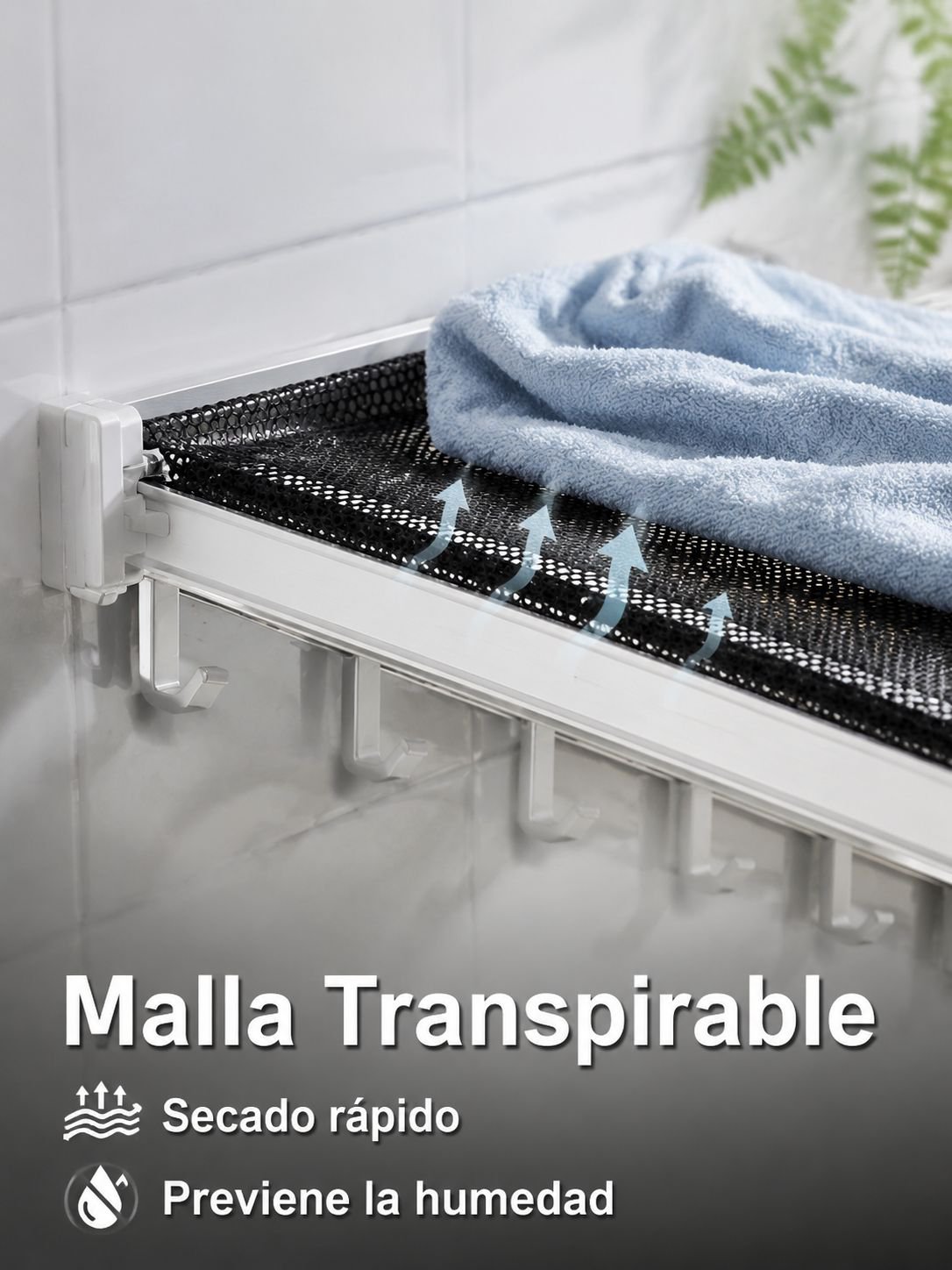 Toallero de baño oculto sin taladro