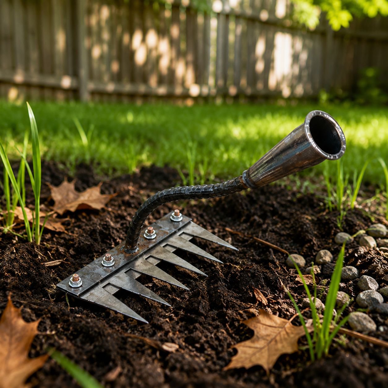 Detachable Thickened Manganese Steel Agricultural Weeding Rake Tool