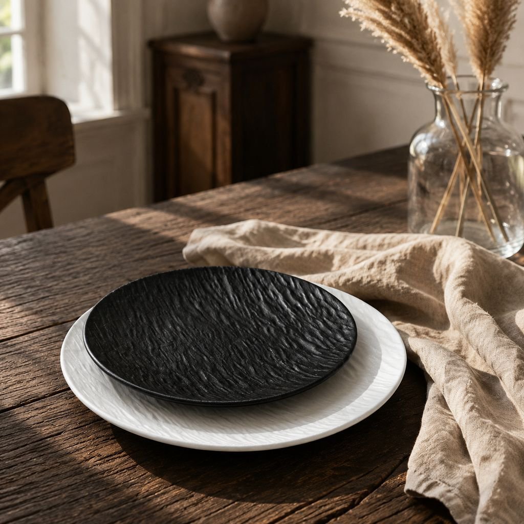 Assiette ronde en céramique pour la maison