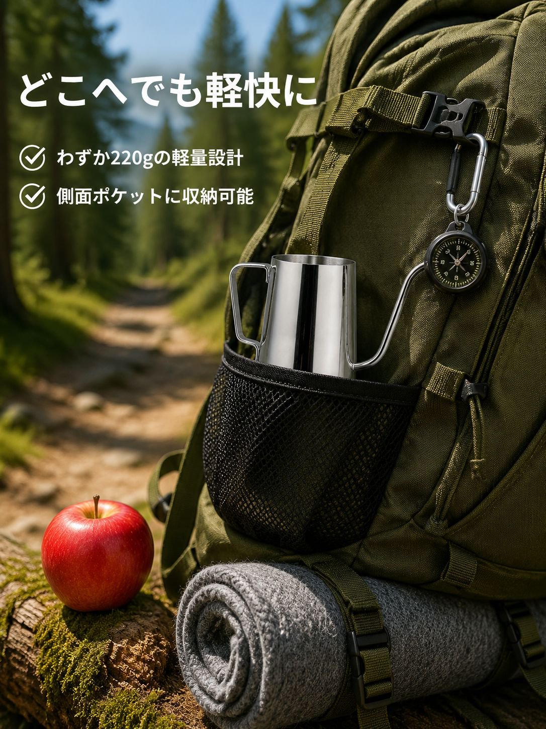 旅行用蓋付きコーヒーポット