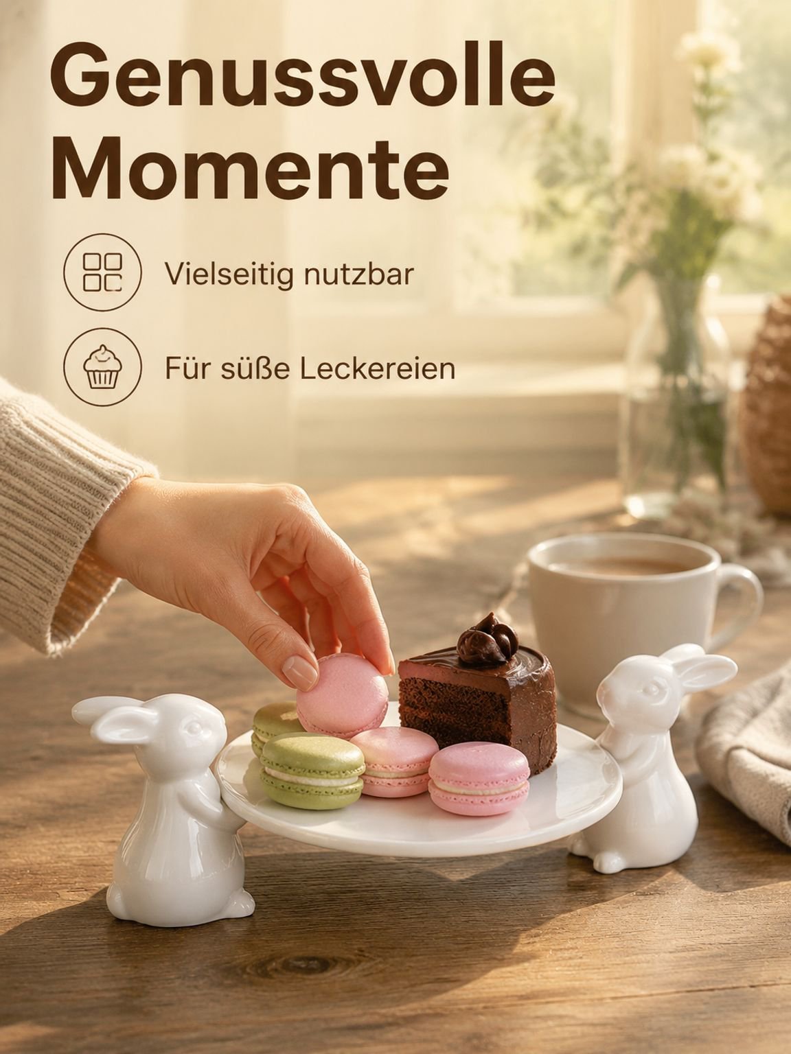 Dessertteller aus Keramik in Hasenform