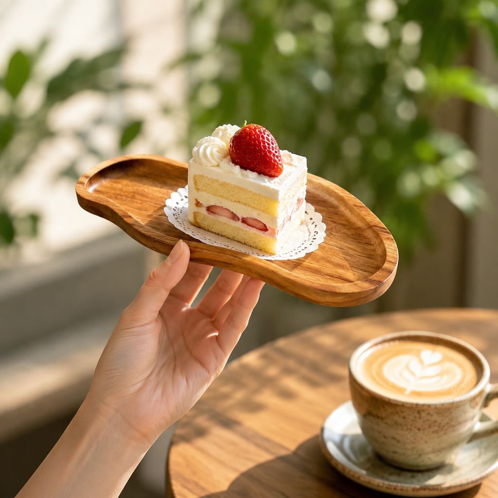 Eco-friendly wooden snack plate for appetizers
