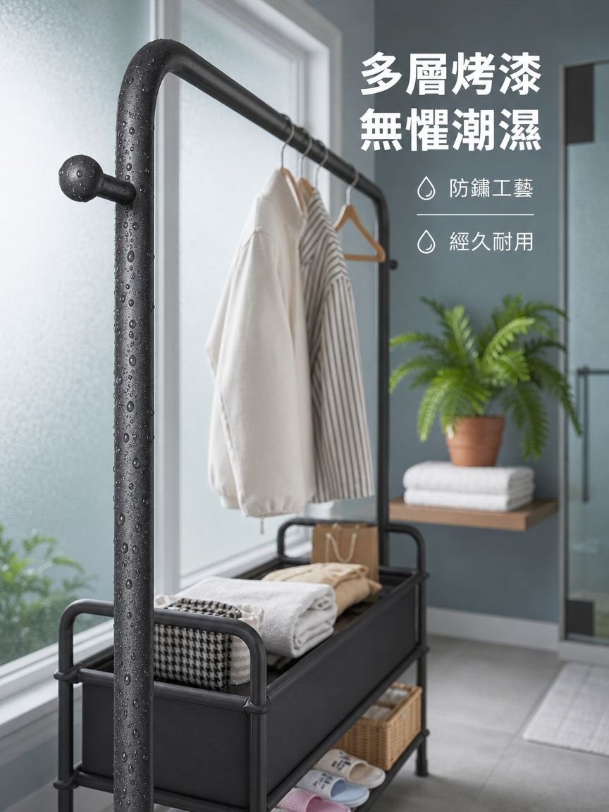 多功能直立曬衣架附收納籃