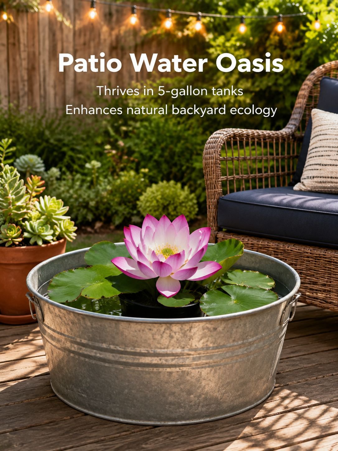 Water lily in a pot