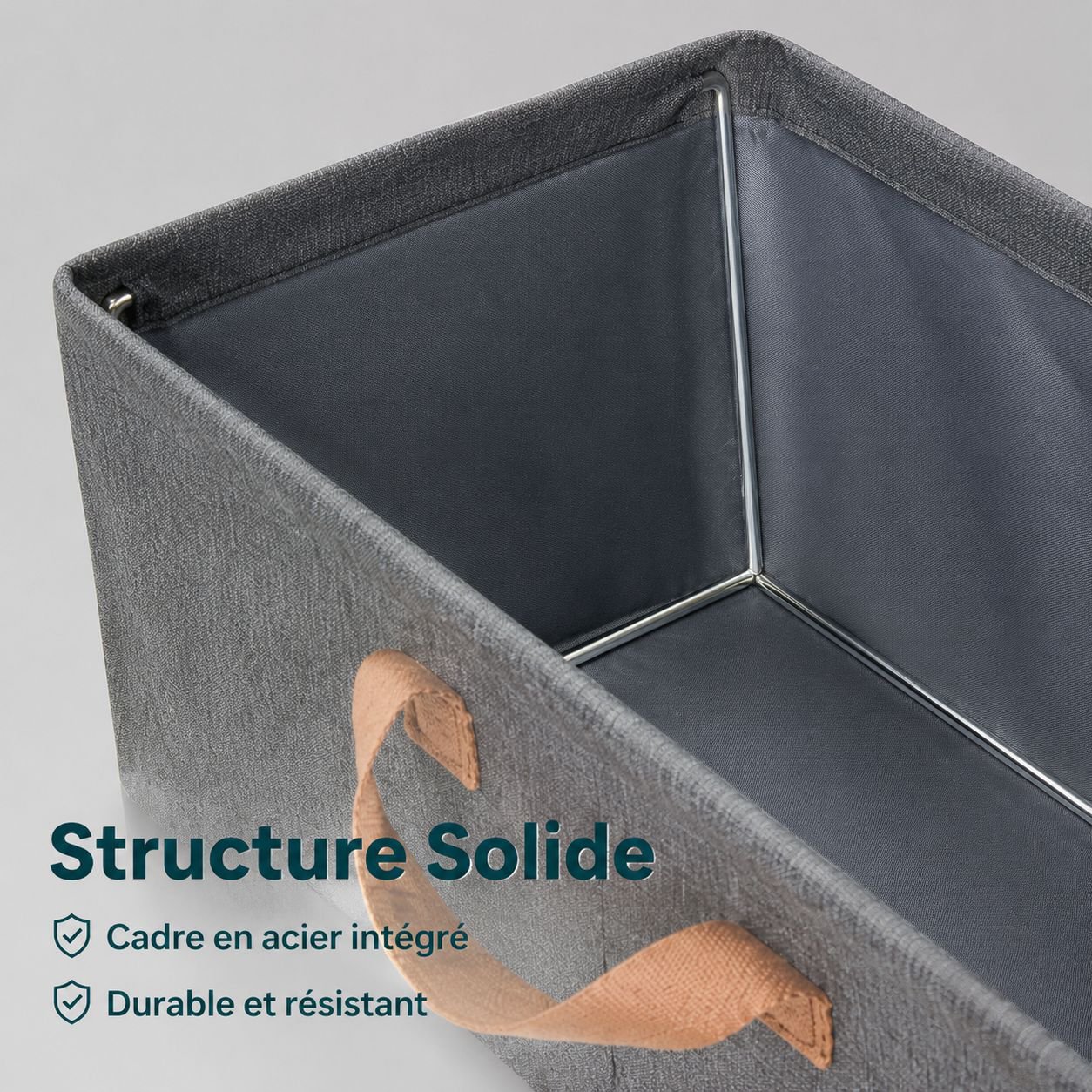 Boîte de rangement à tiroirs avec poignées