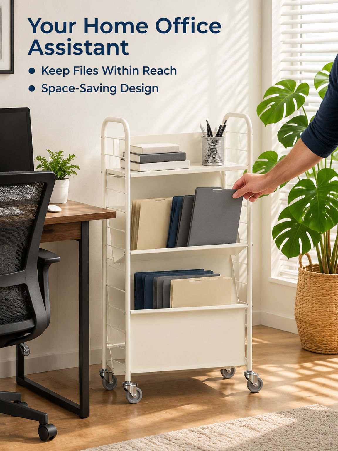 Movable multi-tiered bookshelf