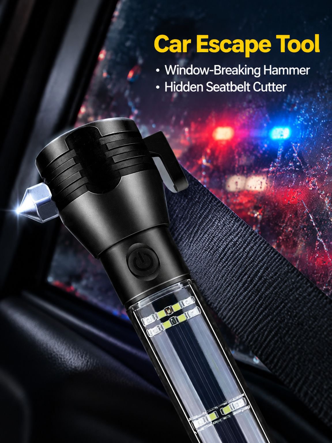 Outdoor emergency high-intensity flashlight