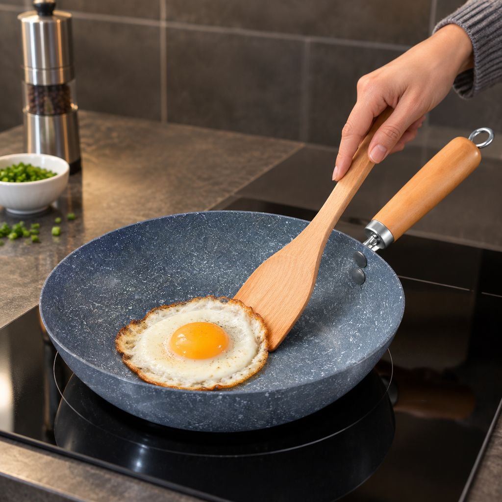 Extra thick wheat stone frying pan omelette pan Japanese kitchenware