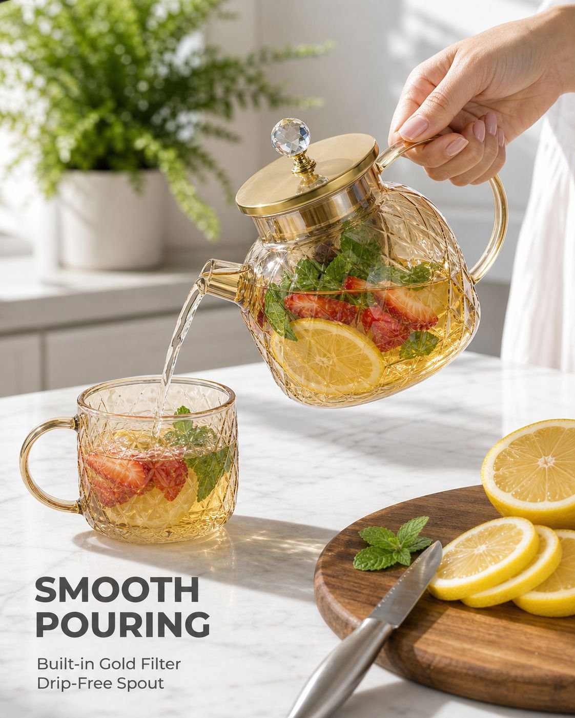 High borosilicate heat-resistant glass teapot