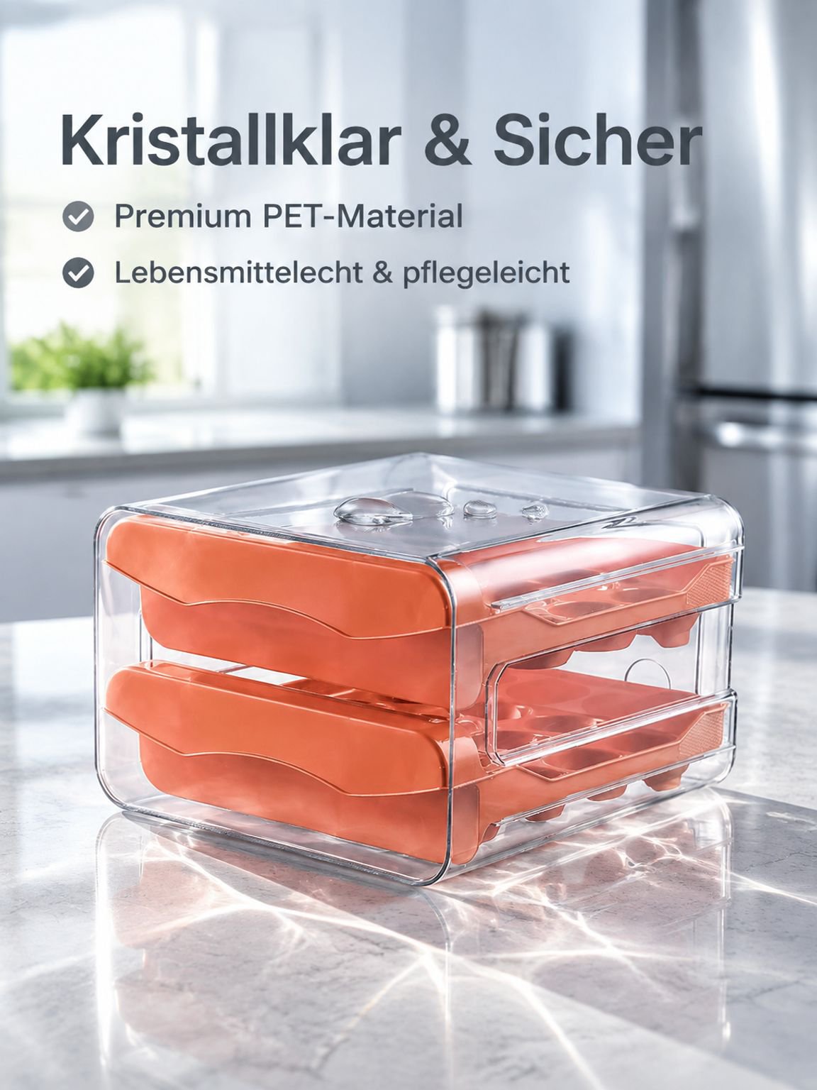 Praktische Eierbox mit Schublade für einfache Handhabung