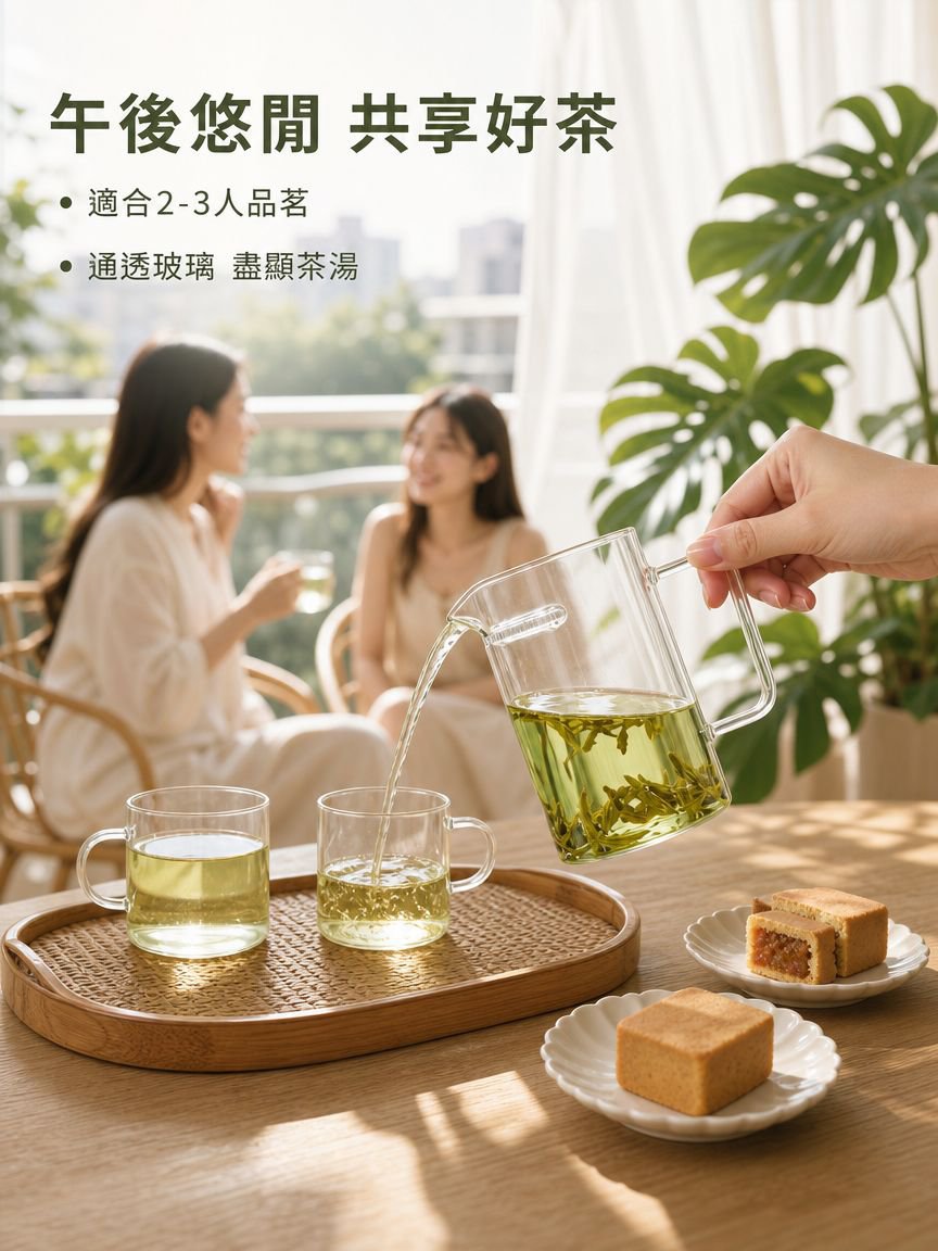 厚玻璃茶濾分茶壺綠茶茶具