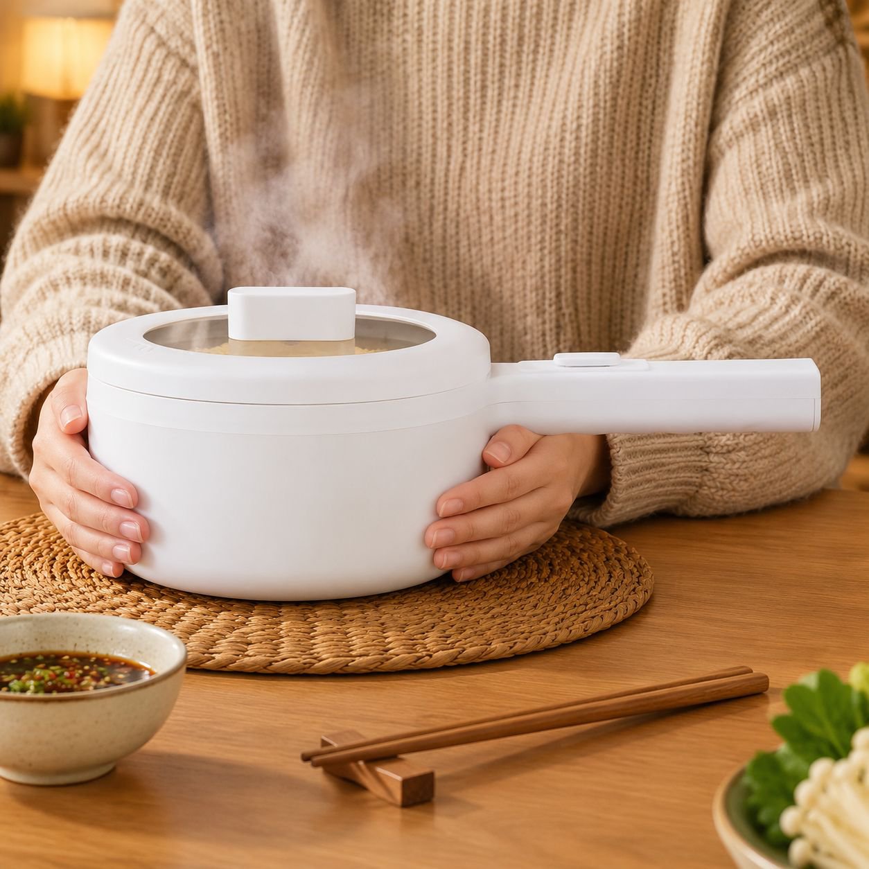 Portable mini hot pot for small kitchens