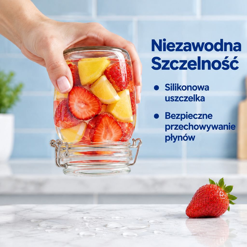 Szczelny szklany pojemnik spożywczy do kiszenia i nalewek