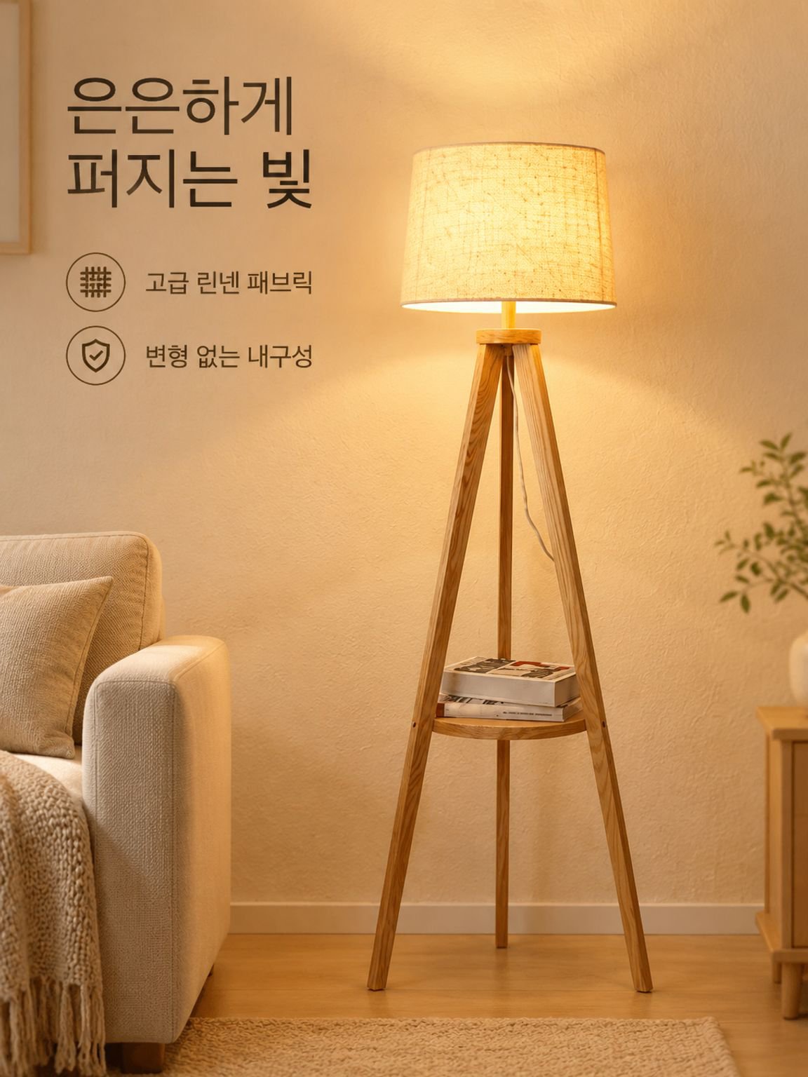실목 삼각대 안정 거실 장식 마루등