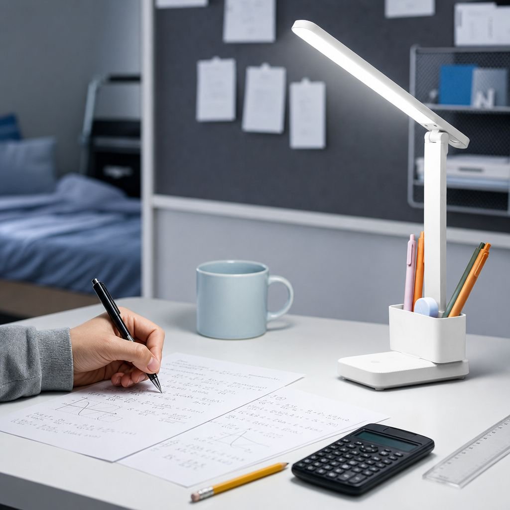 Lámpara LED para estudiantes con diseño moderno y compacto