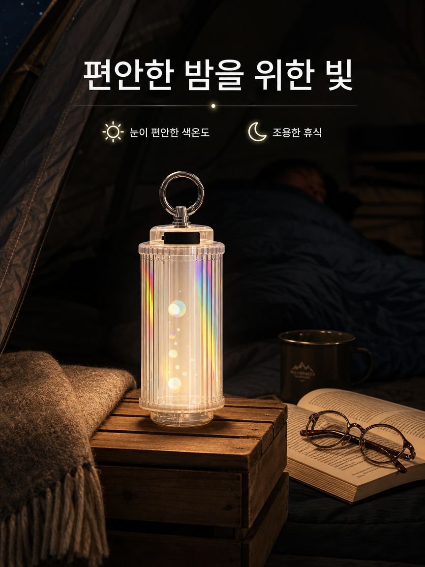 다양한 색상 연출이 가능한 텐트등