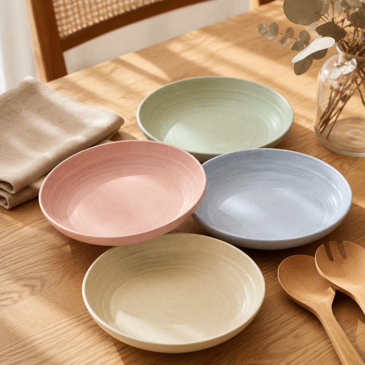 20cm Nordic wheat straw plate, fruit plate, vegetable plate, plastic bone spittoon, dried fruit plat