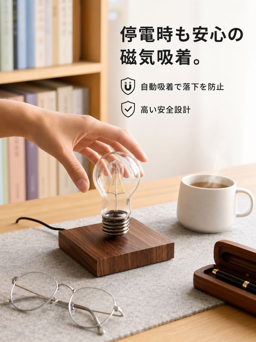 磁気浮上LED電球ワイヤレス回転テーブルランプ