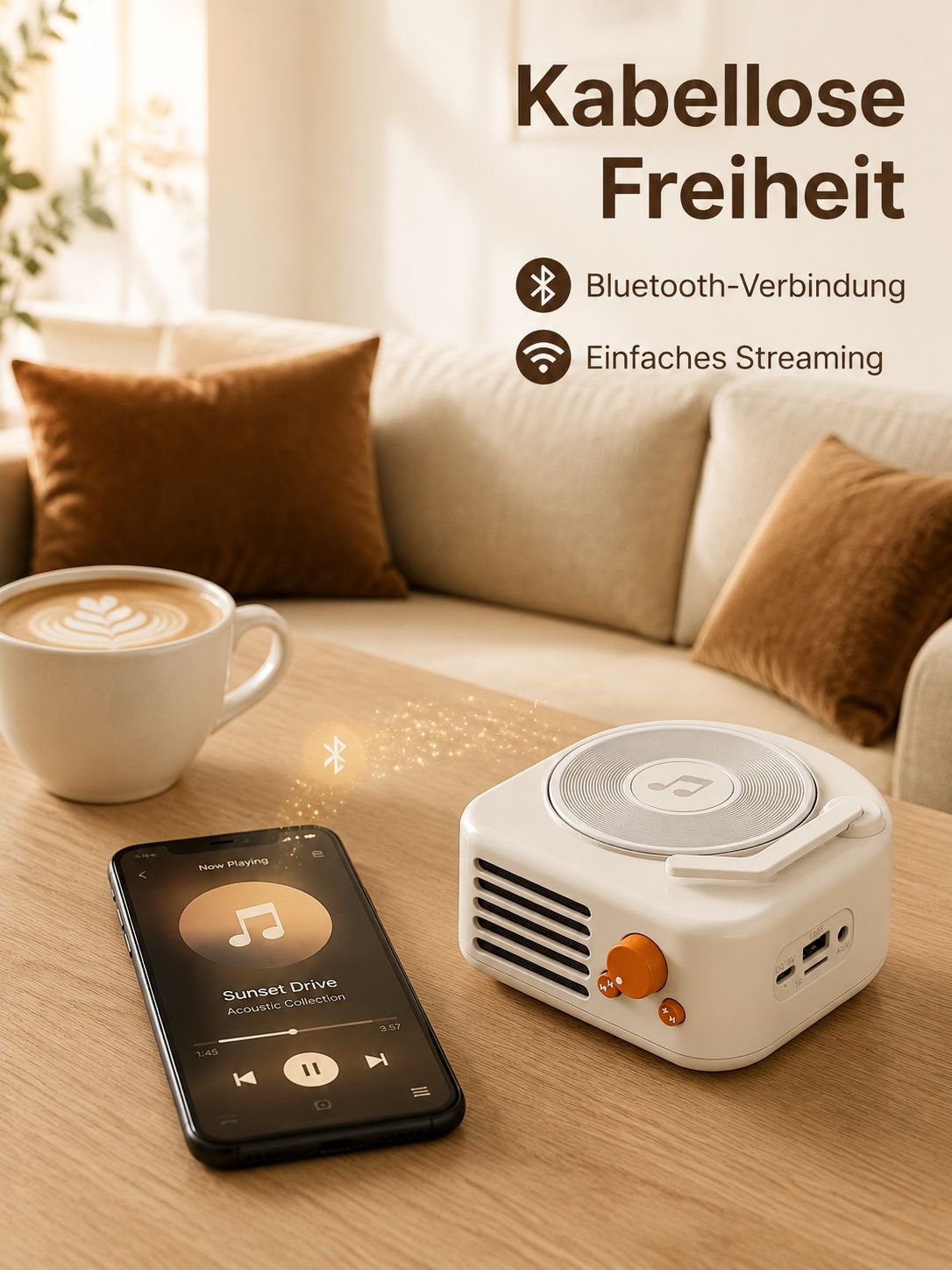 Retro Plattenspieler Bluetooth Lautsprecher