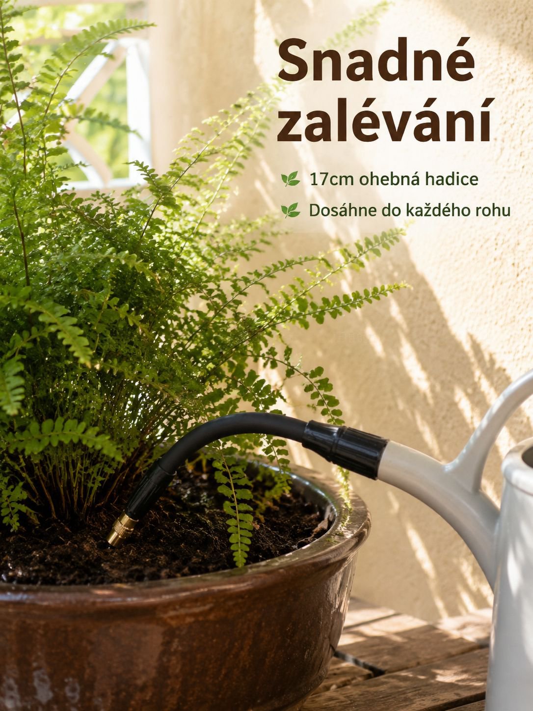 Detail prodlužovací tyče k zahradní konvi