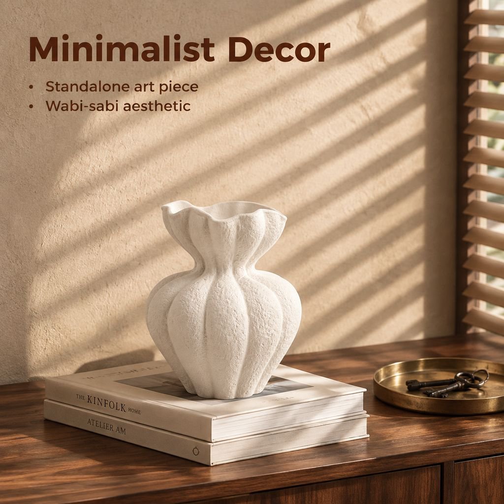 French Wabi-Sabi White Vase