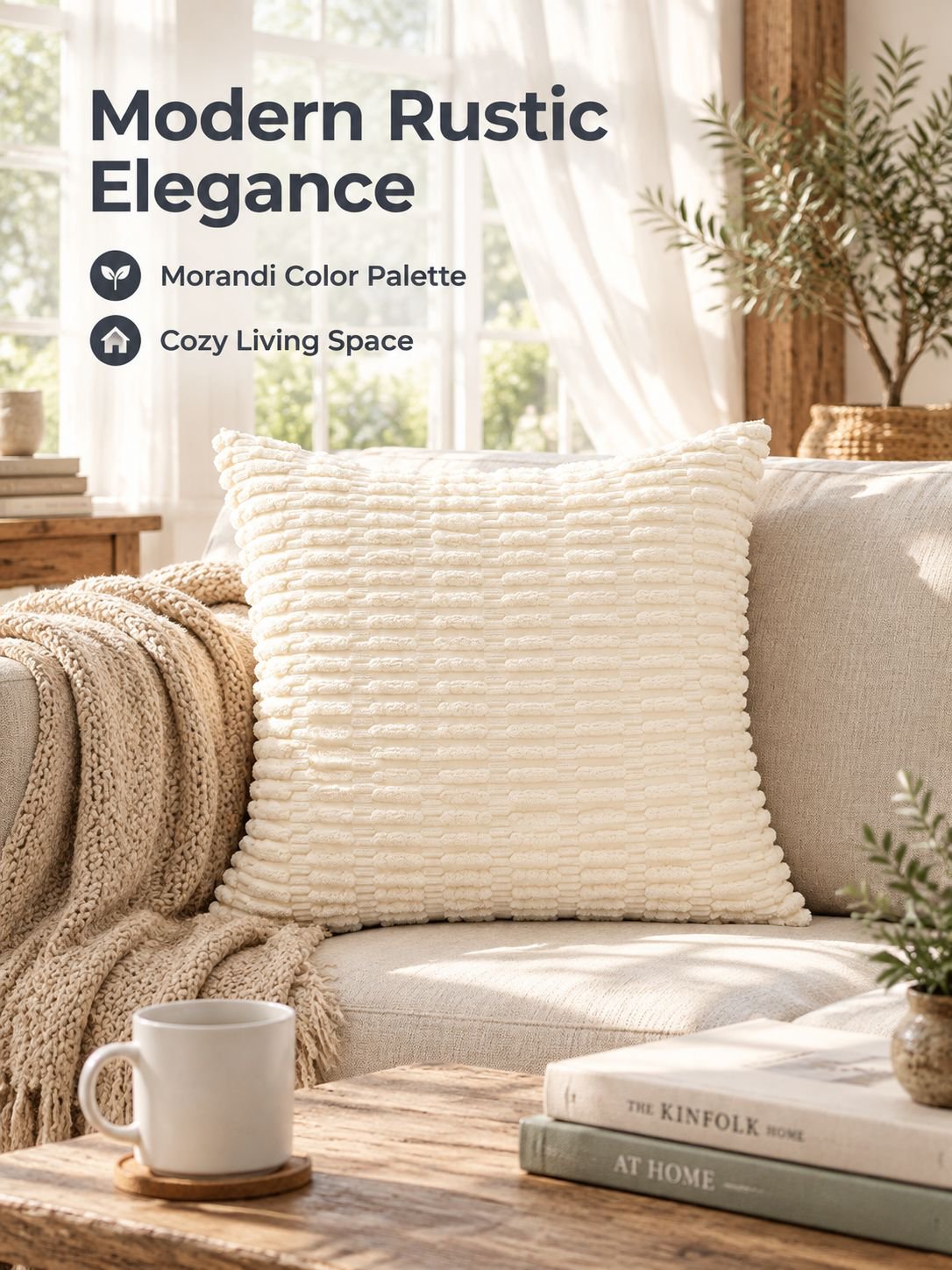 Home Corduroy Sofa Pillow Cover