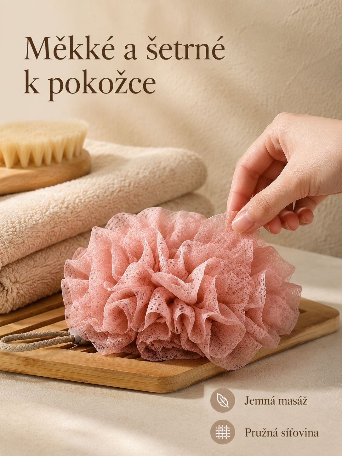 Pěnová síťka na koupání s provázkem