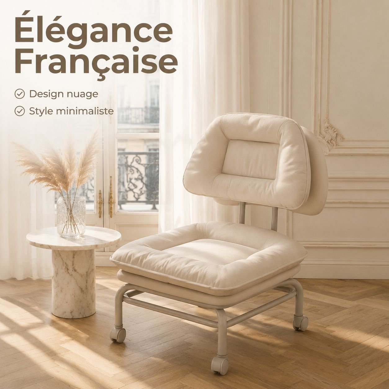 Nouvelle chaise nuage à roulettes universelles