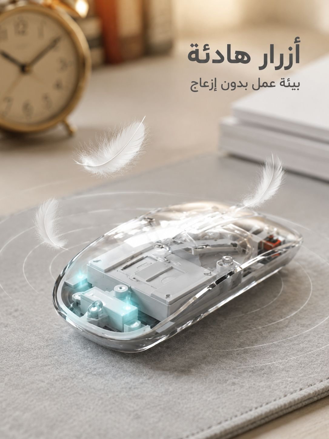 ماوس مغناطيسي شفاف متوافق مع جميع الأجهزة