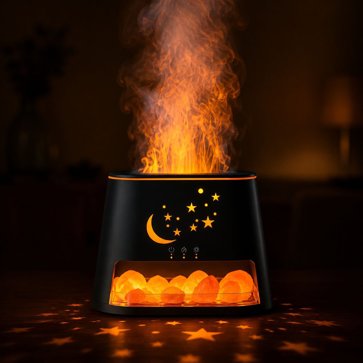 Natural Rock Salt Bonfire Aromatherapy Lamp Ultrasonic Humidifier