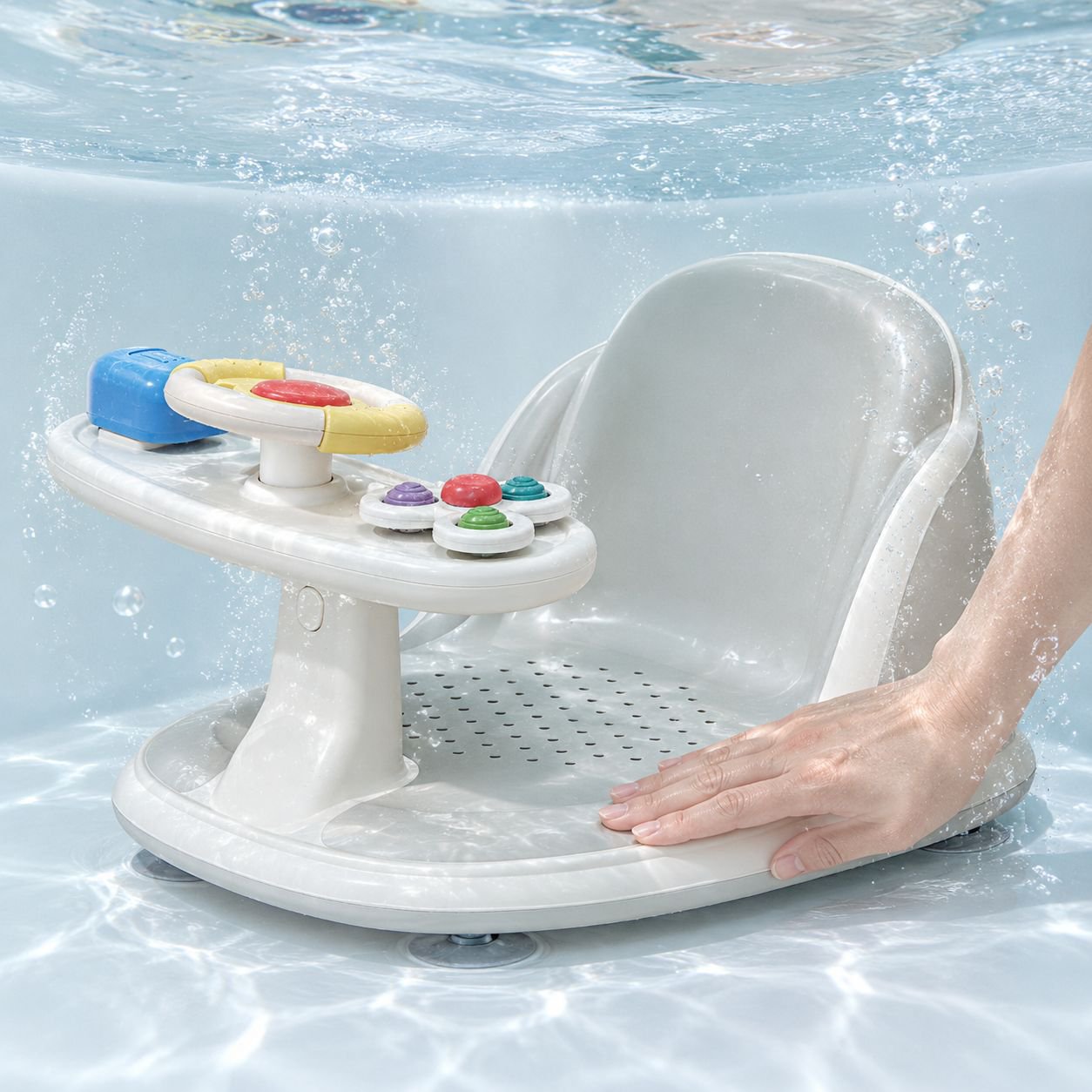 Baby Badesitz Sicherer Badesessel mit Spielzeug