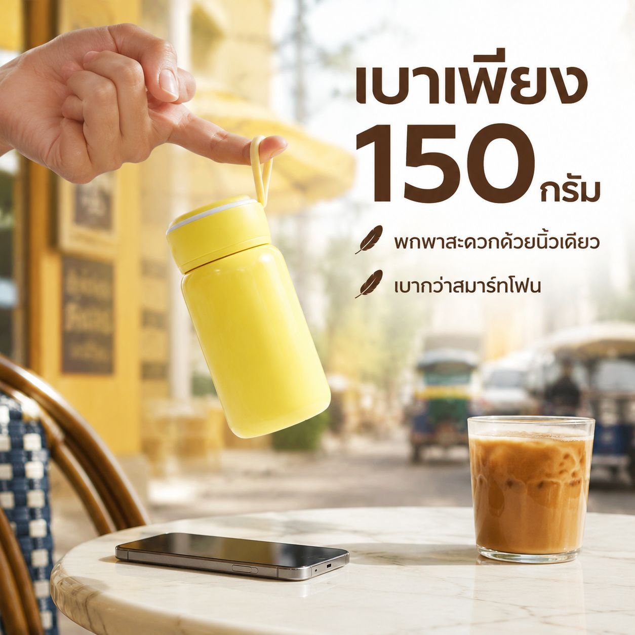 กระติกน้ำสแตนเลสมินิแบบพกพา
