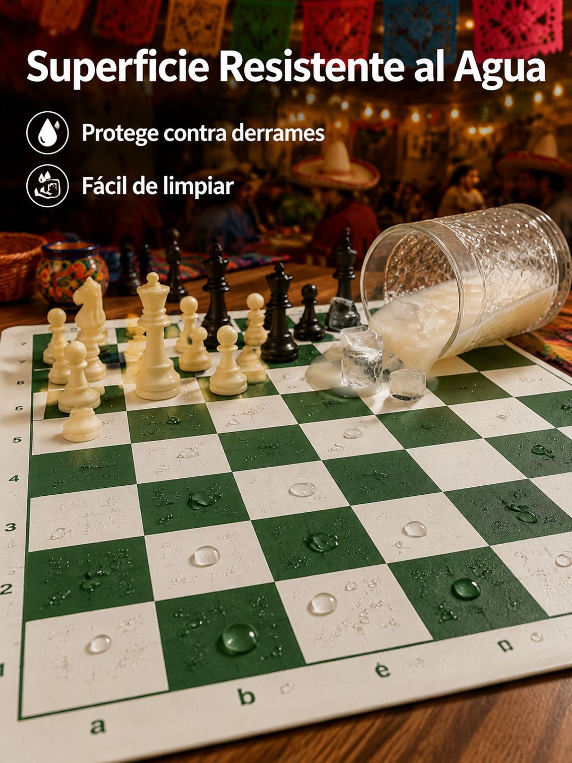 Juego de ajedrez tipo cubo portátil con tablero de cuero