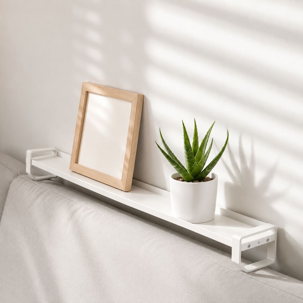 Floating wall shelf for living room organization