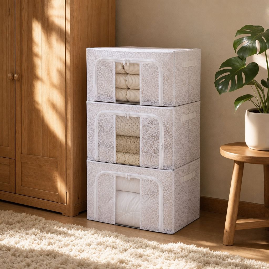 Translucent Steel Frame Large Storage Box (Waterproof & Foldable)