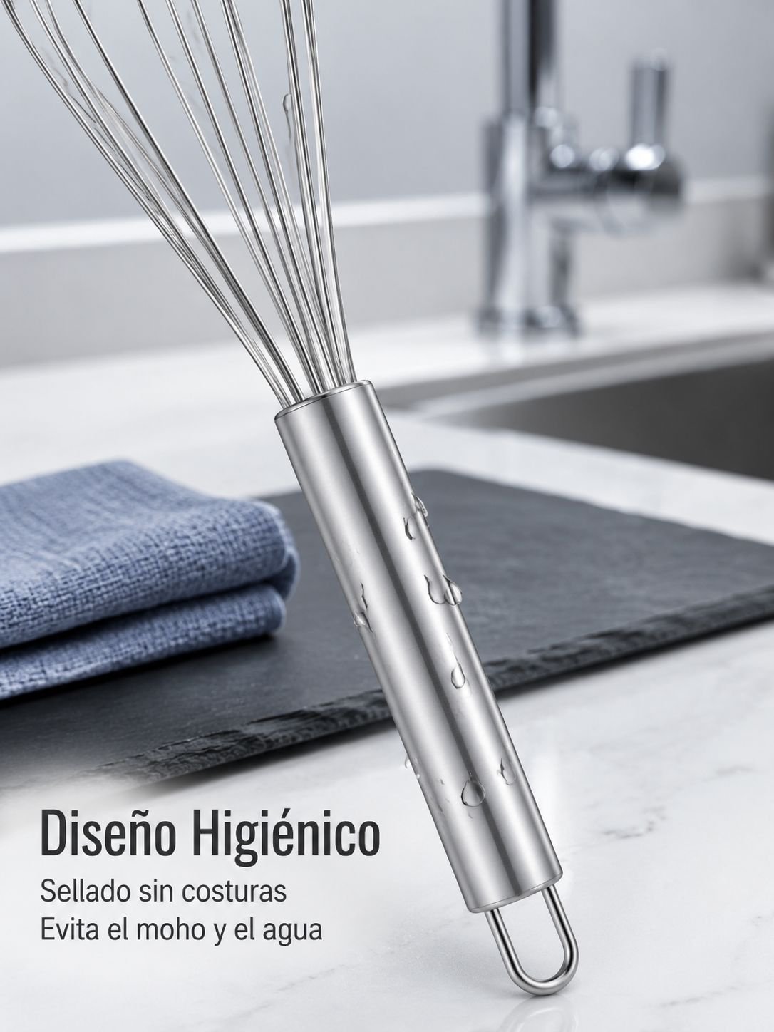 Batidor de huevos de acero inoxidable