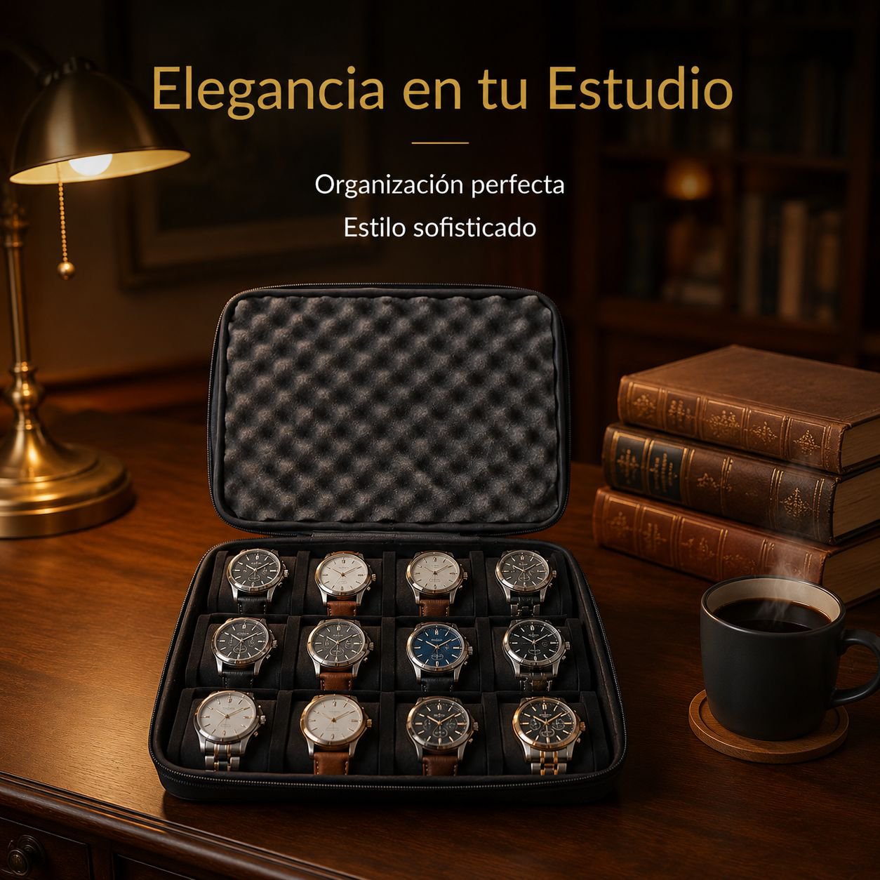 Compatible con cajas de almacenamiento de relojes de 15 ranuras.