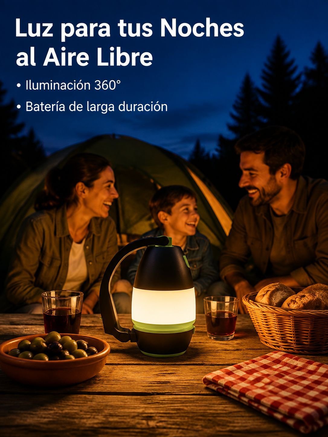 linterna de camping recargable