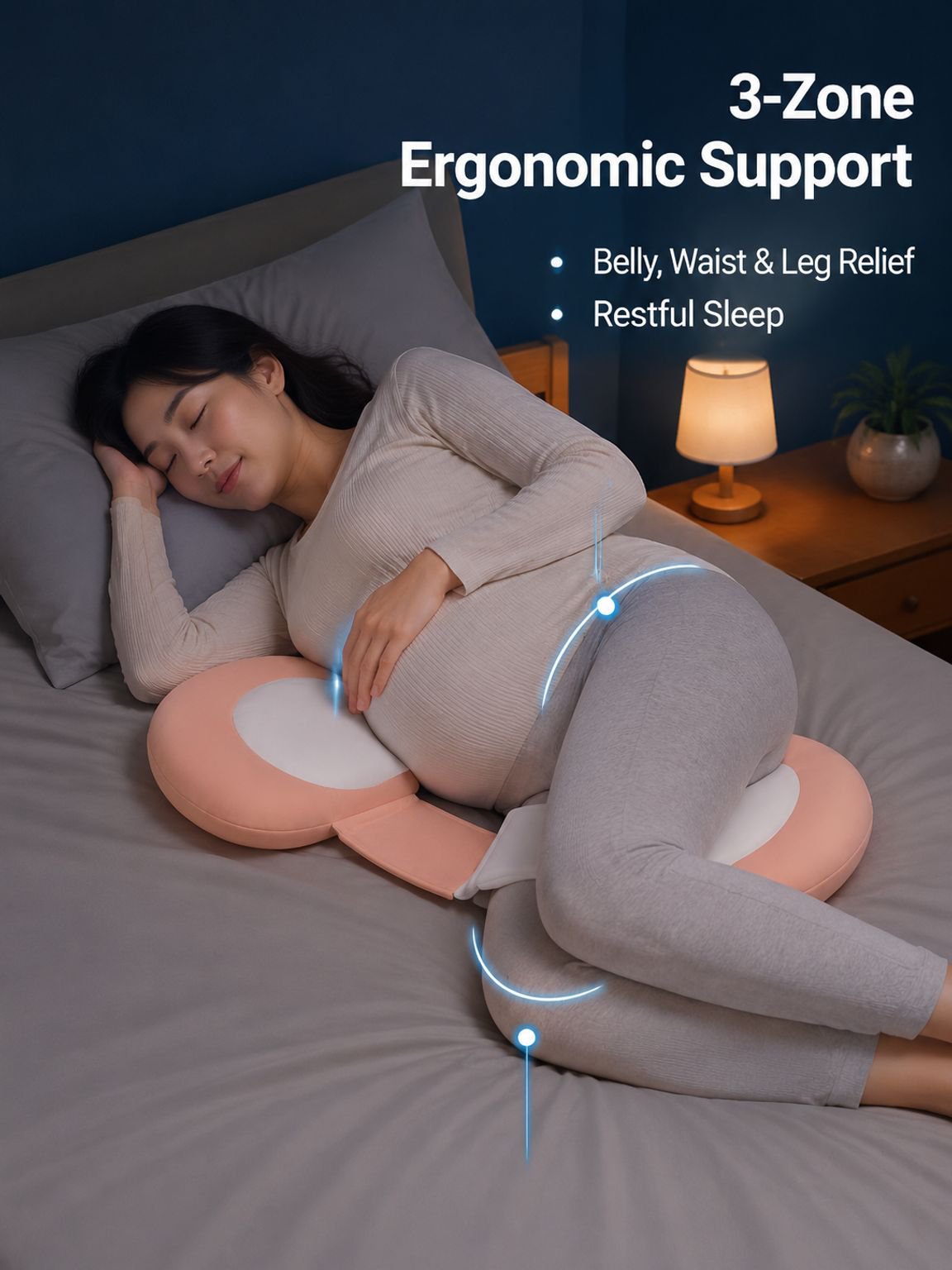 U-shaped Maternity Pillow with Lumbar Support Cushion